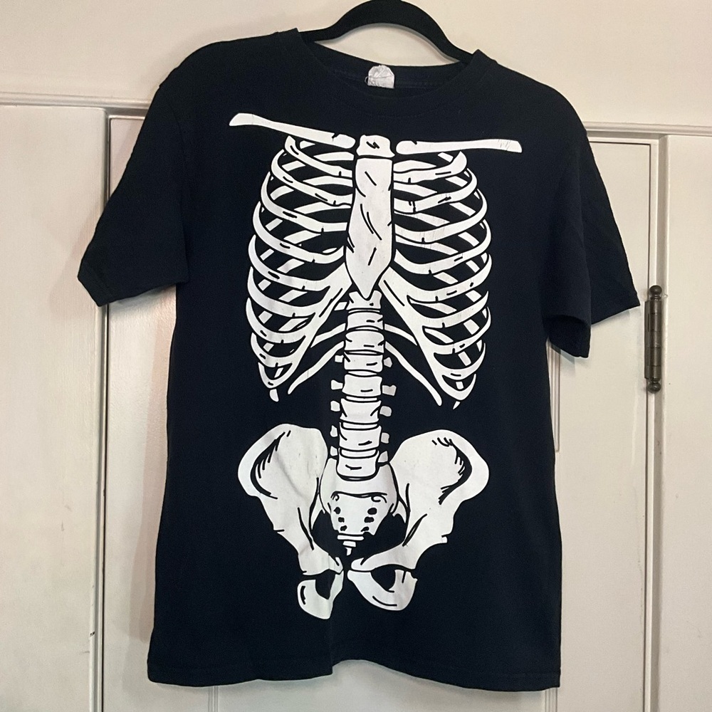 Y2K Skeleton Ribcage Emo Tee